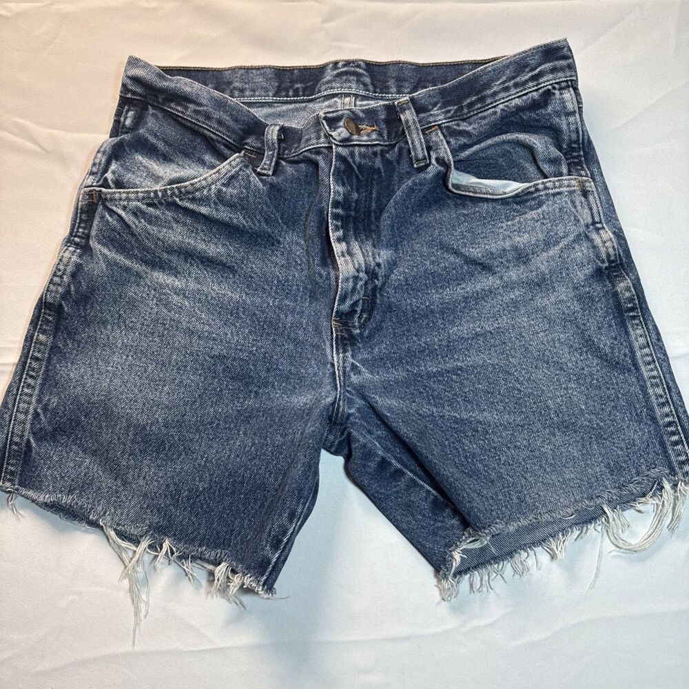 Thrashed Vintage Rustler Cut-off Jean Shorts 32 Destroyed‎ Grunge Blokecore